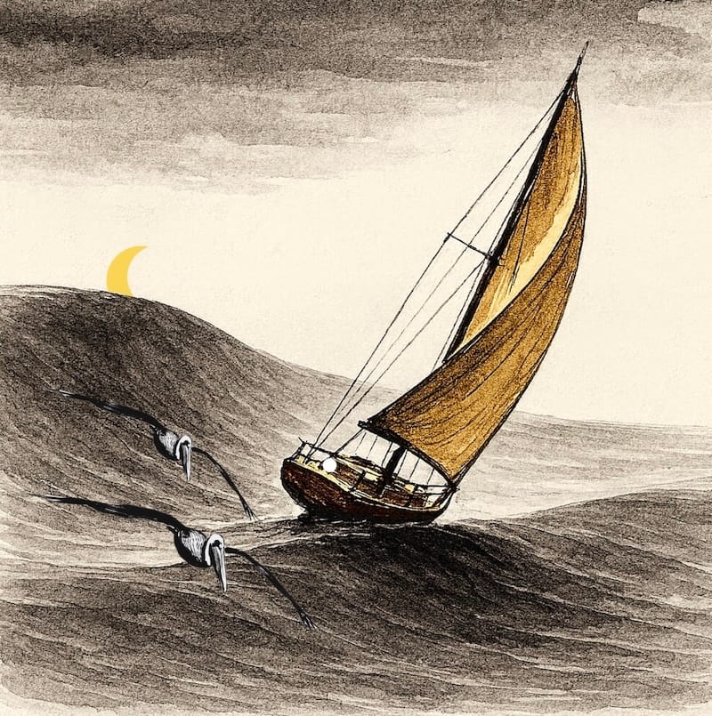 La houle invisible
Dans l’océan Indien, un skipper convoyeur rapporta qu’à trois heures du matin, le bateau se mit à tanguer et à rouler violemment — alors qu’à la clarté de la lune, la surface paraissait parfaitement plate. Quelques minutes plus tard, une vague énorme déferla juste devant, sans aucun signe annonciateur visible. La cause : une onde sismique immergée et rapide, venue d’un tremblement de terre lointain.
