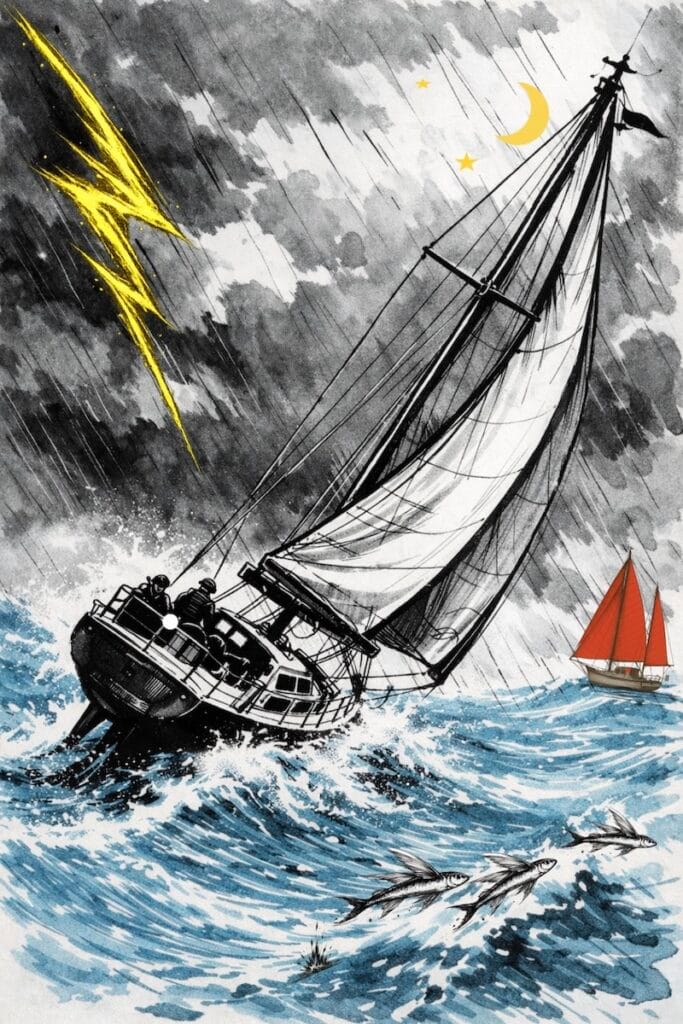 image de deux voiliers en haute mer