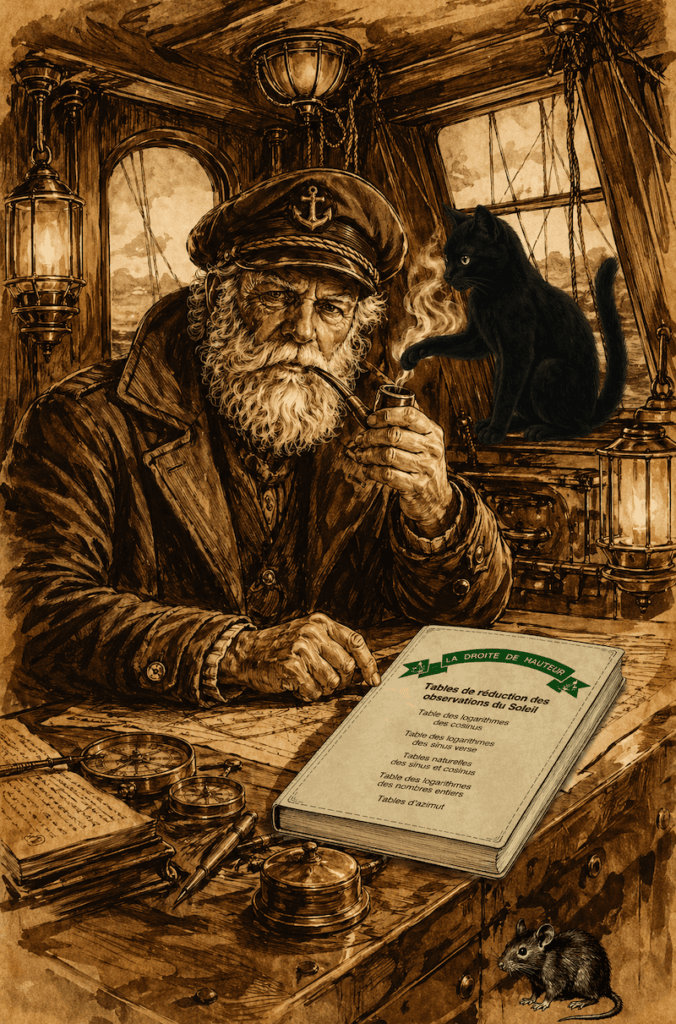 Image : un homme à la table à cartes avec les tables de réduction des observations du Soleil.